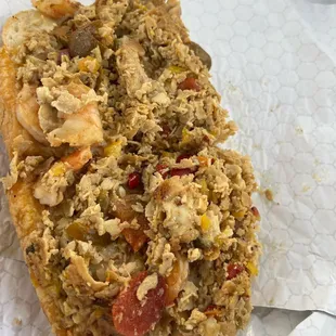 a closeup of a piece of cheesesteaks