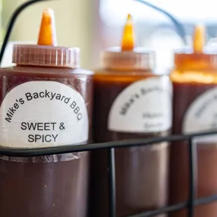 Three house BBQ sauces