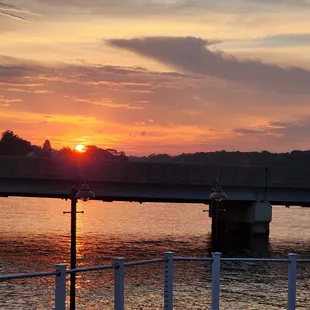 Sunset view from the front of the restaurant