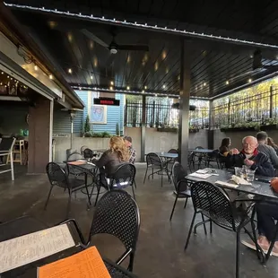 Heated, covered outdoor patio for fall and possibly winter!