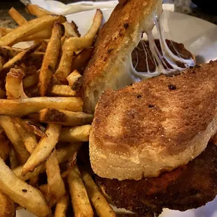 Eggplant Parmesan w/ French Fries. Perfect.