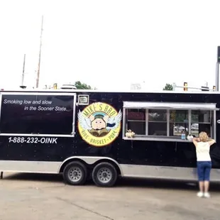 Mike's BBQ Truck, smoker and all.