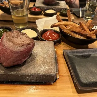 10 oz filet on a stone