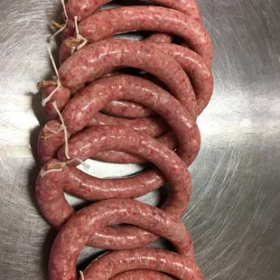 a pile of sausages