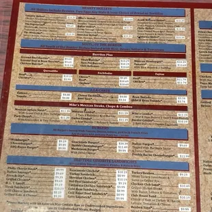 menu