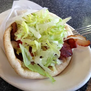 Monster BLT pita wrap.