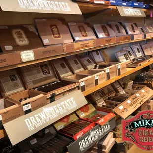 shelves of cigars
