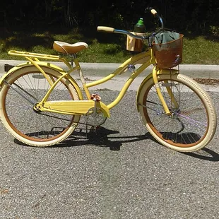 a yellow bicycle