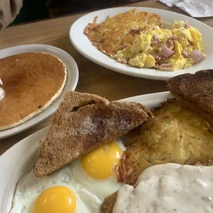 Food: farmers breakfast and country fried steak