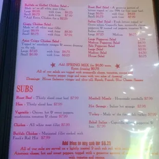 Salads and subs