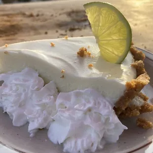 a slice of key lime pie