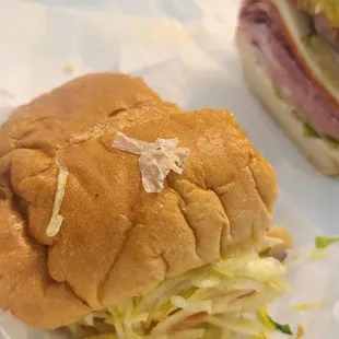 There was some plastic wrap when I ate my the 1st half.