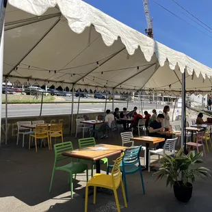 Outdoor seating is a nice touch