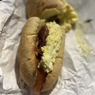 Egg salad sub with Bacon