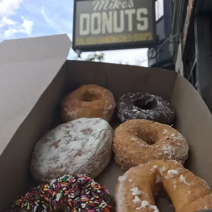 Starting the morning off with some assorted donuts at Mike&apos;s