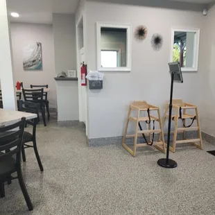 Kitchen area completely walked off from dining room.