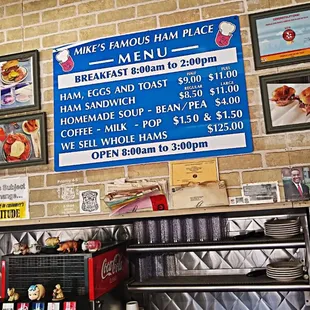 menu and prices