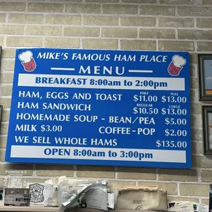 Menu is on point.