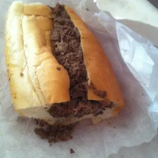 Baby Philly Cheese Steak with White American Cheese