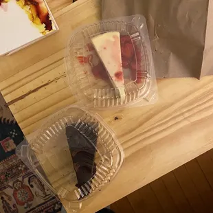 Two TINY slices of cake