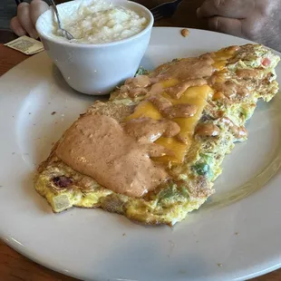 Pork carnitas omelette