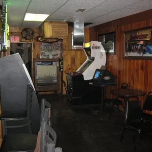 a game room with arcade machines