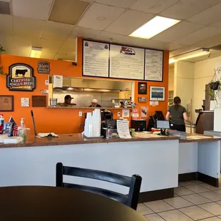 a view of the dining area