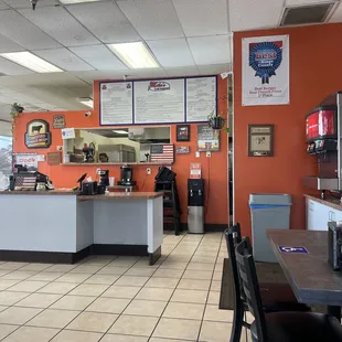 the inside of a restaurant