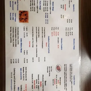 New menu needs to be posted