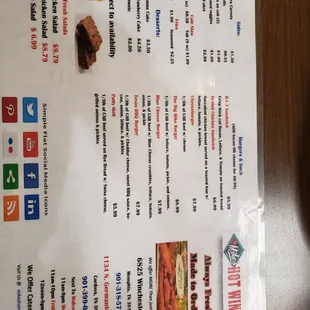 menu