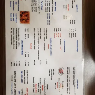 menu
