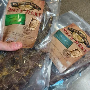 Classic green chili, felt like medium heat with inctrdible flavor.  And Santa Fe...felt mild/medium with a great flavor