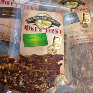 Trying the green chile.