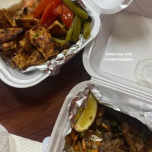 lemon chicken and lamb chops