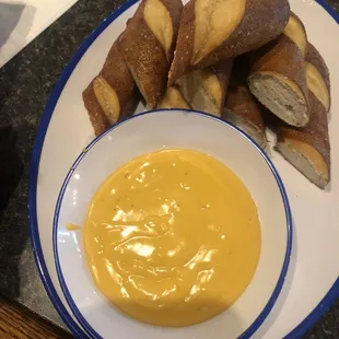 Pretzel Rods and Beer Cheese