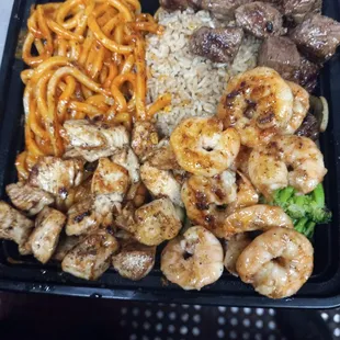 a tray of food