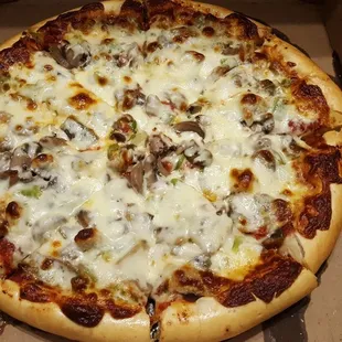 14" sausage mushroom green pepper