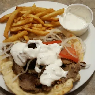 Gyros and fries. Best Gyros in Wisconsin.