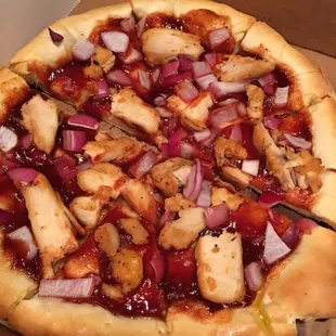 BBQ pizza (got it without cheese)