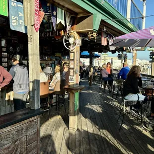 Deck bar and view of dock