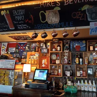 a bar with a lot of alcohol