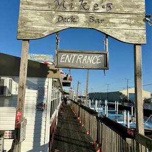 Entrance to the outdoor deck bar