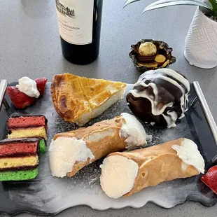 a variety of desserts