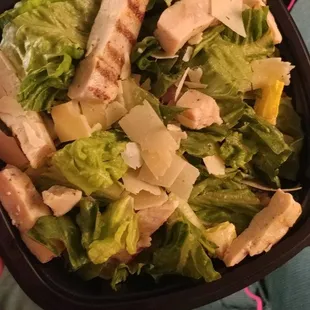 6.50 for this. Oh and the lettuce is old and the cubed chicken wasnt mentioned on the menu. Super awesome for vegetarians! Surprise meat!