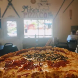 Half pepperoni Half mushroom