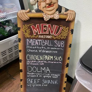 Daily special menu 12/18/24