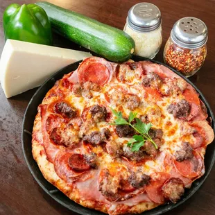 pepperoni, cheese, and pepperoni