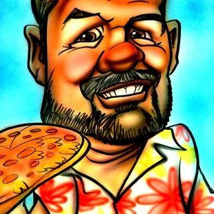 a man holding a slice of pizza