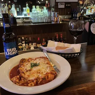 Sharing some yummy lasagna with my love.