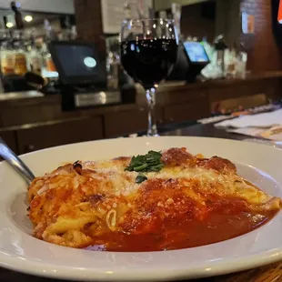 Perfect lunch.  Lasagna &amp; Bogle Merlot.